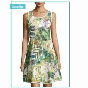 5 Twelve  Preforated Fit and Flare Sleeveless Floral Print Dress Size 6